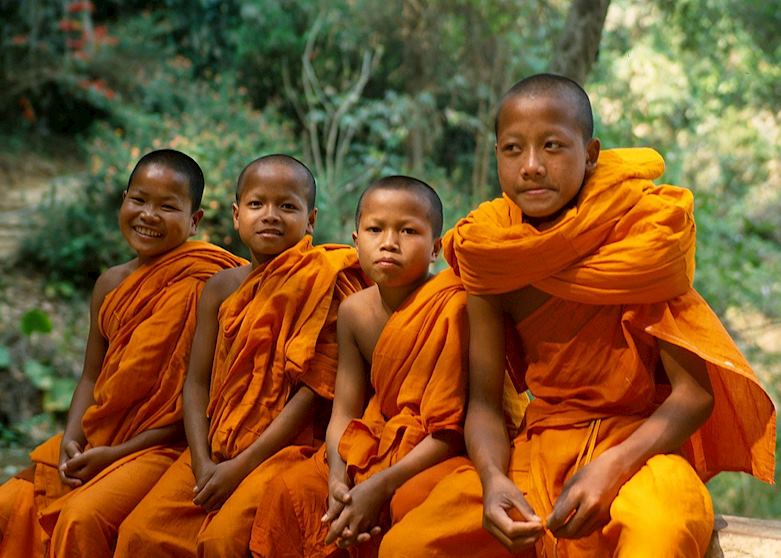 young monks, Kuang Si Falls, Luang Prabang young monks, Kuang Si Falls, Luang Prabang