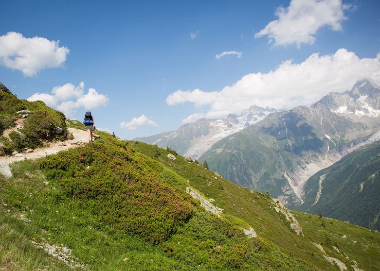 Chamonix hiking trail, France Chamonix hiking trail, France