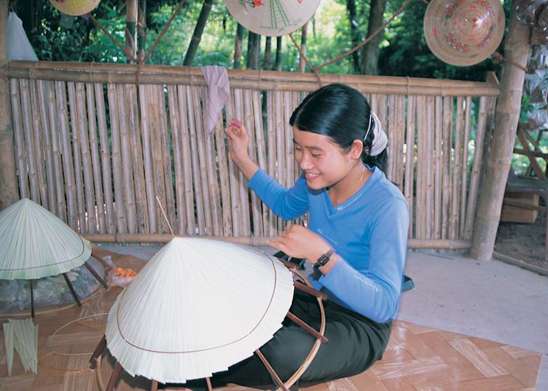 Conical hat making, Vietnam Conical hat making, Vietnam