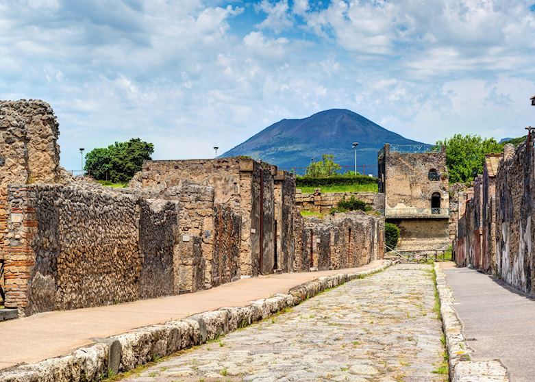 Street overlooking Vesuvius, Pompeii