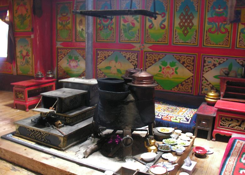 Interior of traditional Tibetan house Interior of traditional Tibetan house