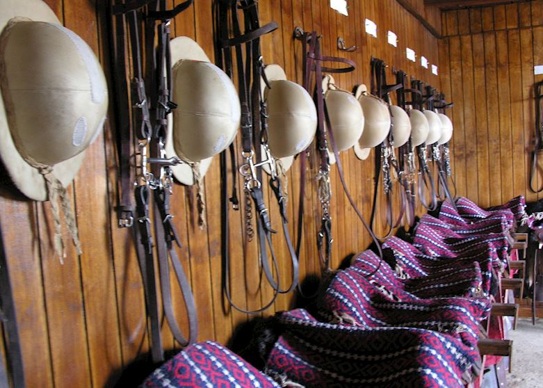The Tackle room at Estancia Cerro Guido, Torres del Paine National Park