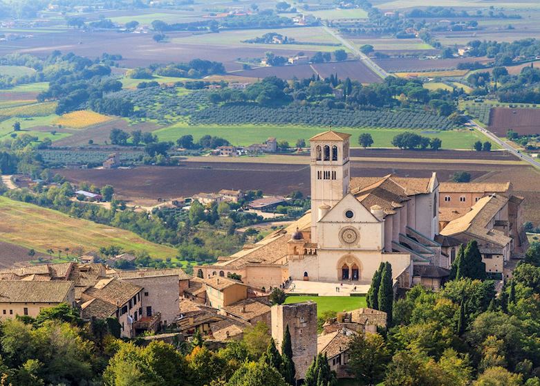 Views over St Francis Basilica, Assisi