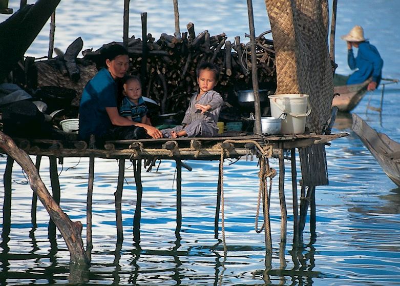 Local family resting in their house on Tonle Sap Lake, Siem Reap Local family resting in their house on Tonle Sap Lake, Siem Reap