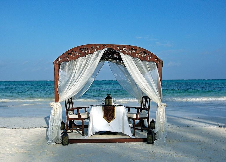 Beach dining at The Palms, Zanzibar Island