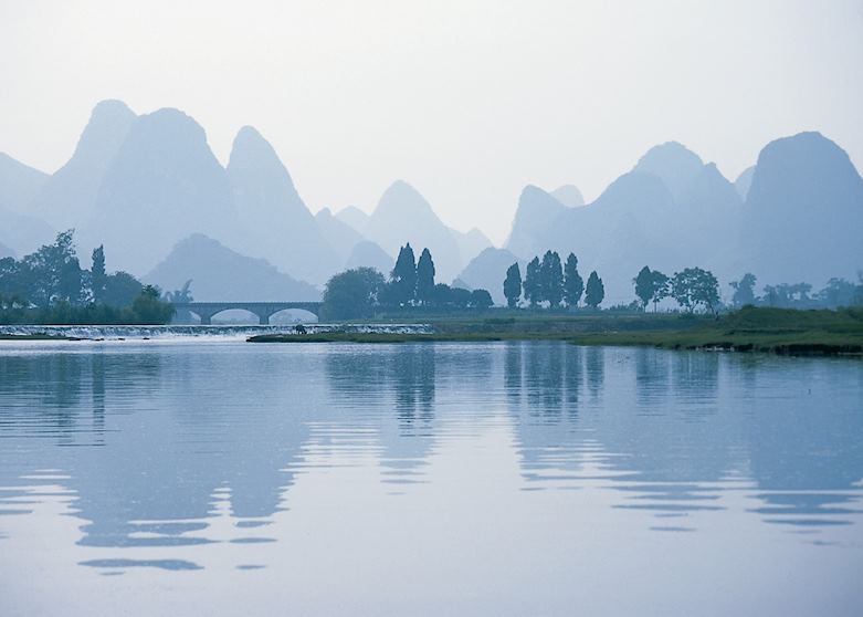 Limestone karst scenery, Guilin region Limestone karst scenery, Guilin region
