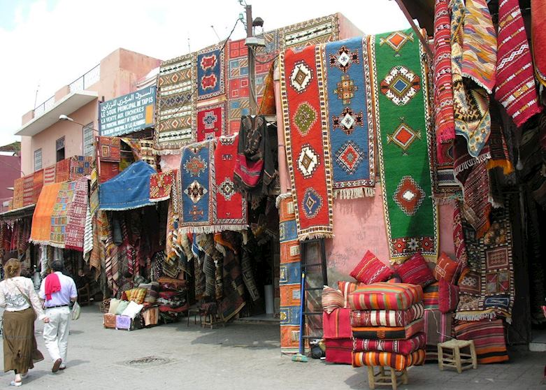Carpet Shop in Marrakesh Souks Carpet Shop in Marrakesh Souks