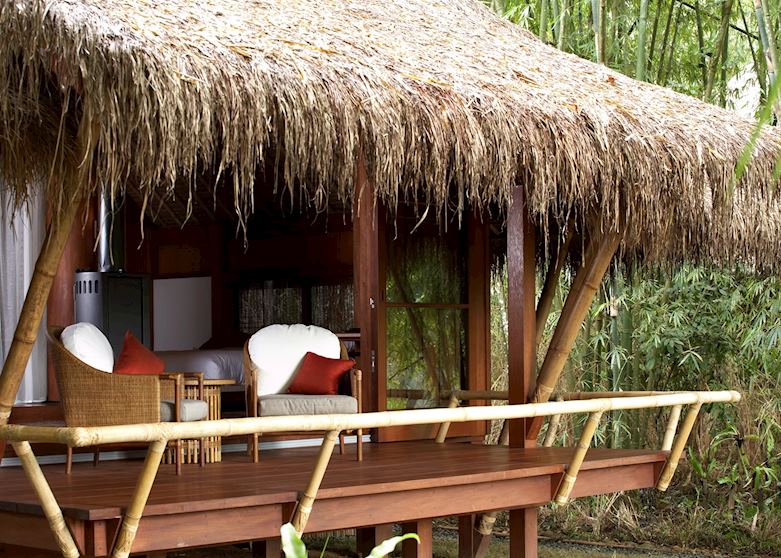 A bungalow at the Malikha Lodge, Putao