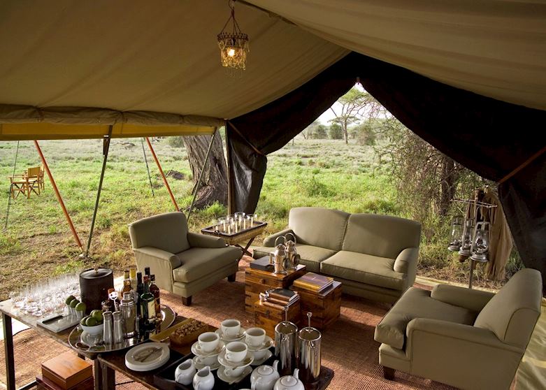 Lounge area, Serengeti Under Canvas