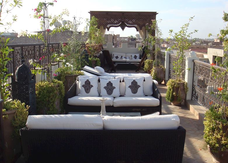 Roof terrace at Riad Assakina, Marrakesh