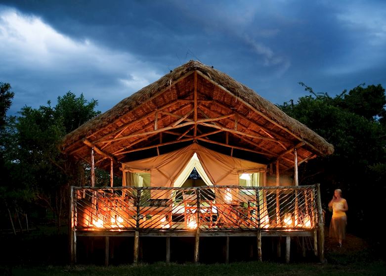 Tent by night, Karen Blixen Camp