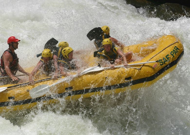 White water rafting on the Zambezi River