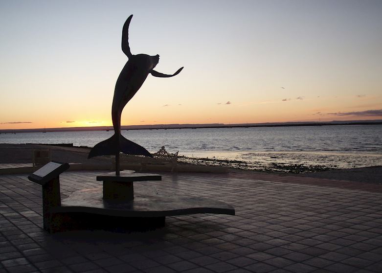Promenade at sunset, La Paz, Mexico