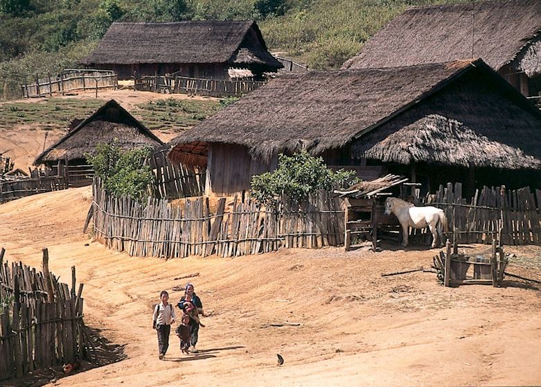 Village scene, Northern Laos