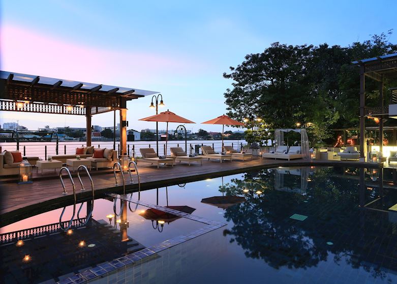 Pool at dusk, Riva Surya