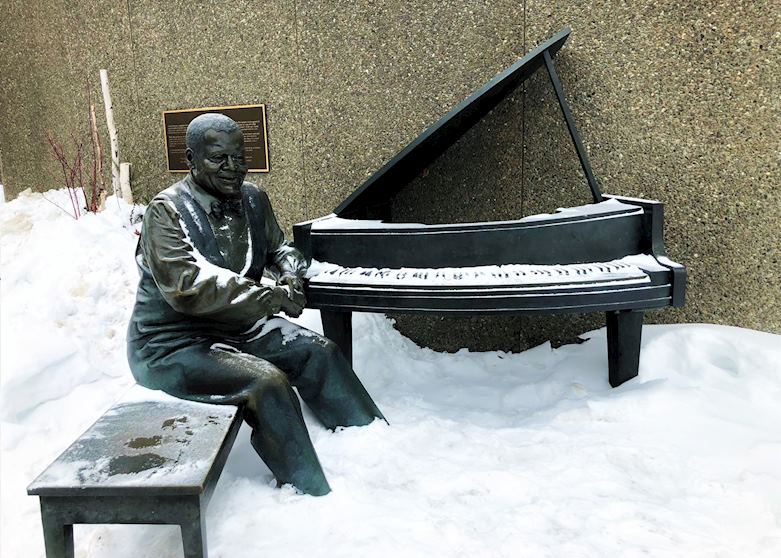 Oscar Peterson Statue outside National Arts Centre