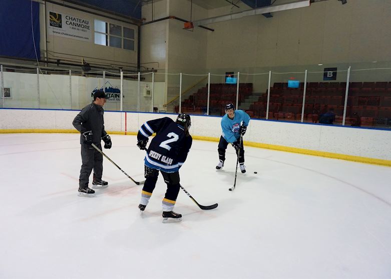 Canadian ice hockey player experience , Canmore