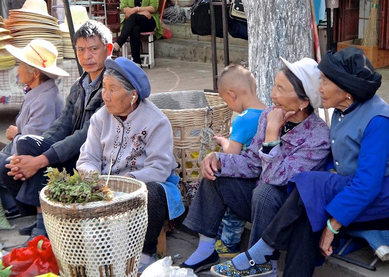 Local Shaxi villagers at Sunday market