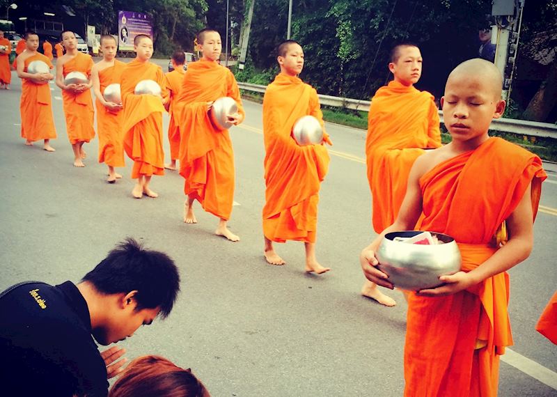 Blessings from the novice monks in Chiang Mai
