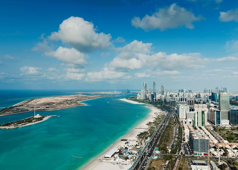 Aerial View of Corniche, Abu Dhabi, United Arab Emirates
