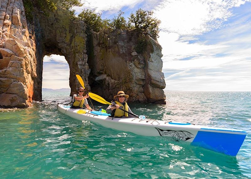 Kayaking around Golden Bay