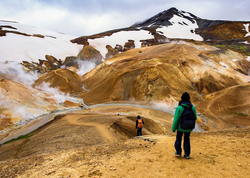 Hiking around Lake Mývatn