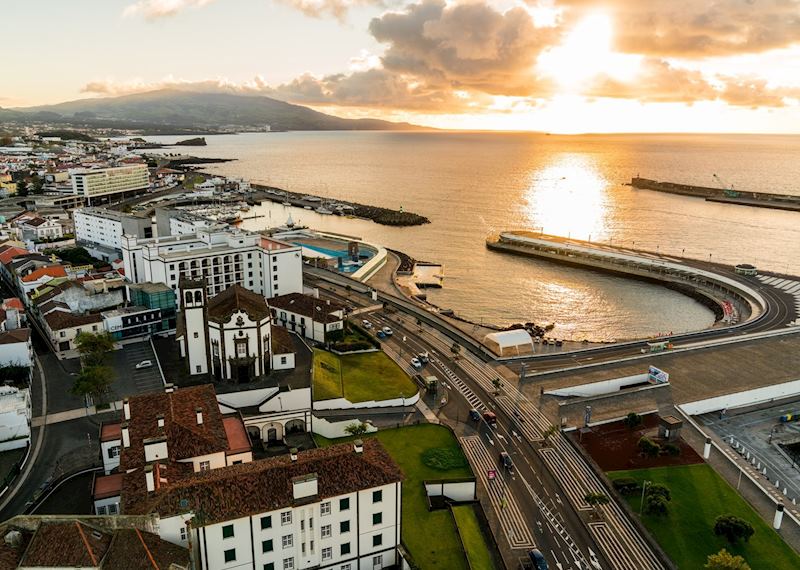 Aerial view Ponta Delgada, São Miguel
