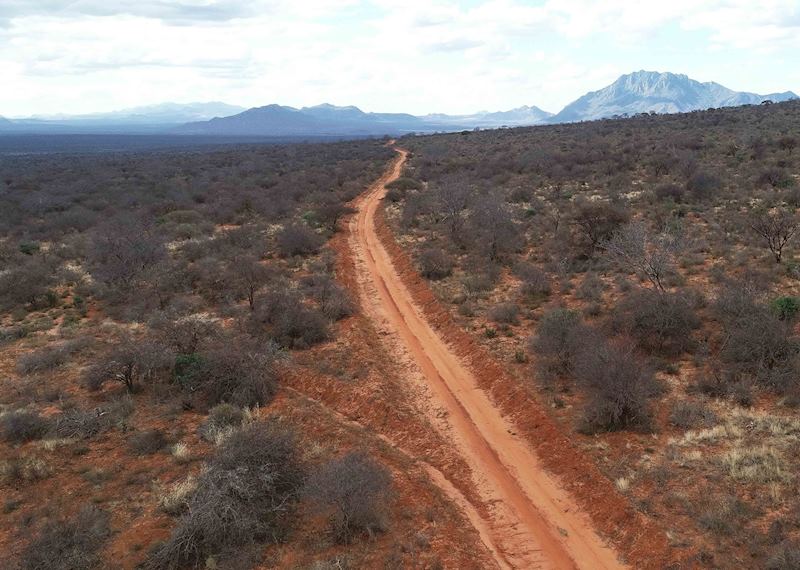 Roads through the Tsavo Mbulia Conservancy