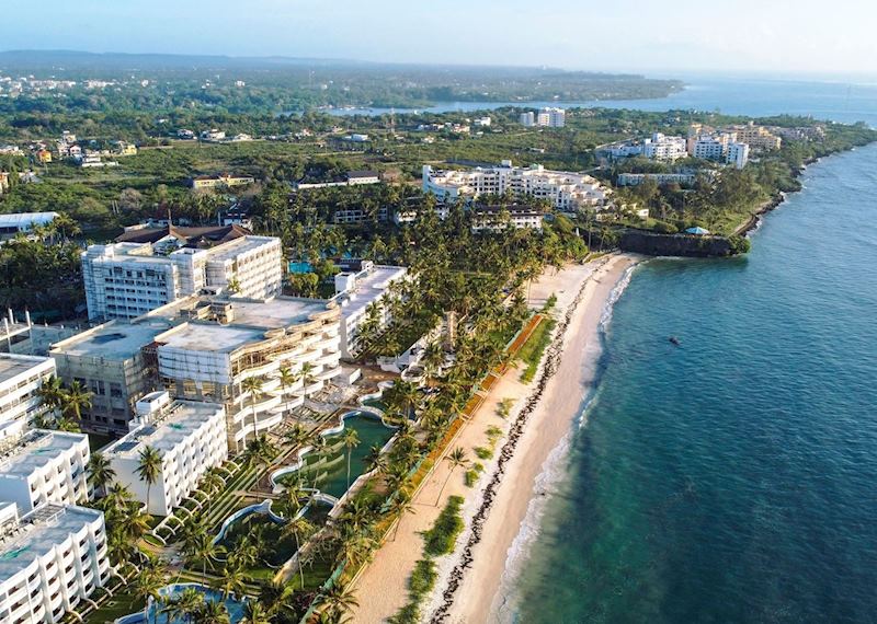 Aerial view of Mombasa's coastline