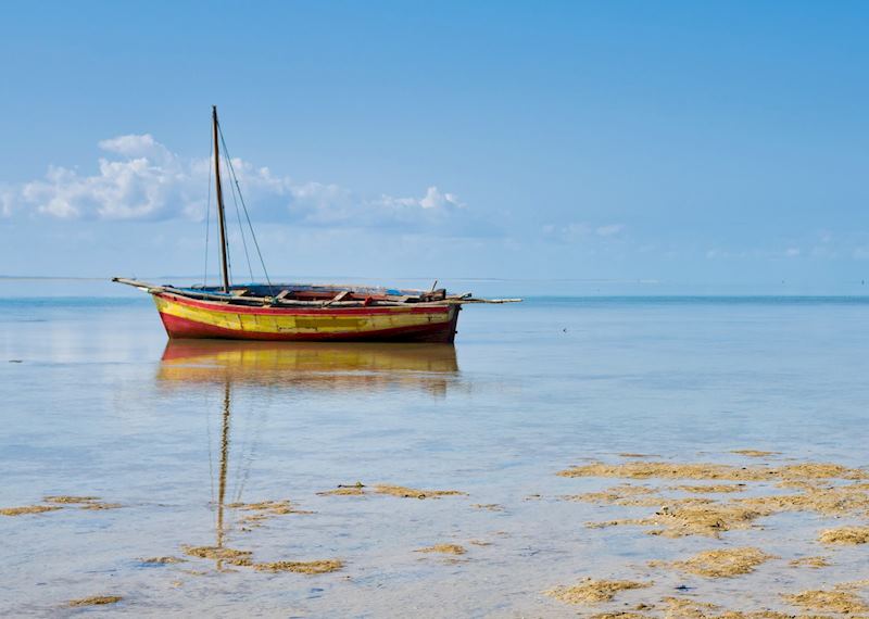 Fishing boat moored off the coast of Vilanculos