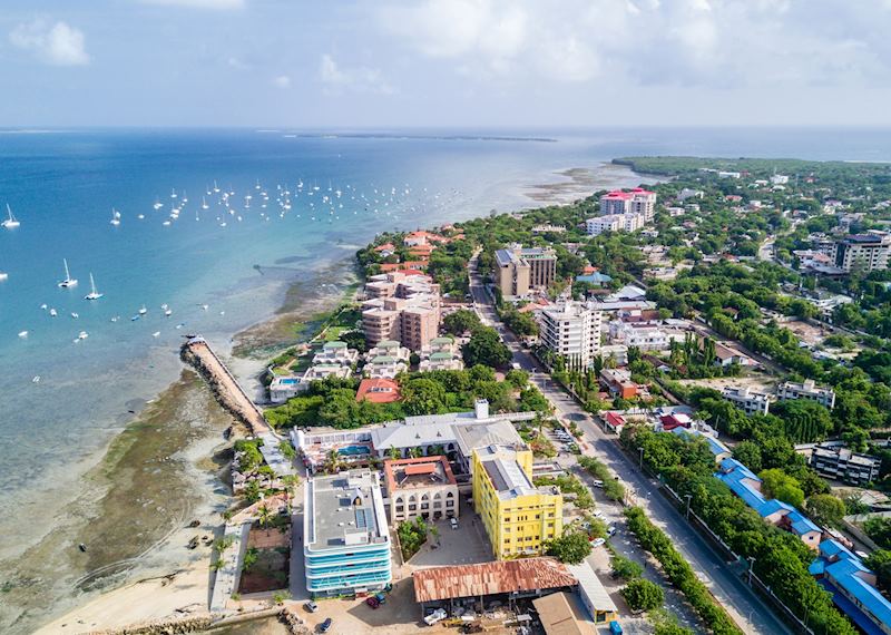 Aerial view of Dar es Salaam's coastline