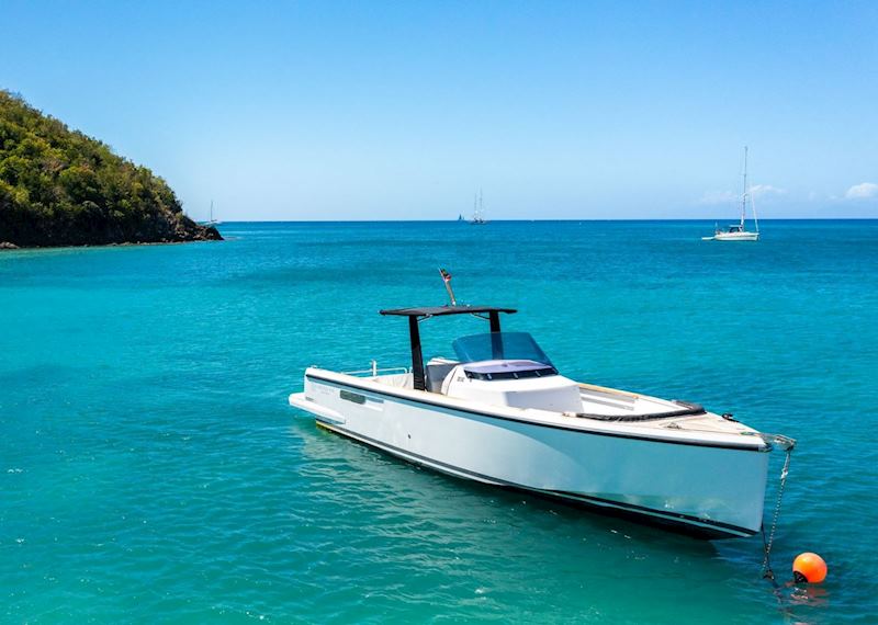 Motor yacht from Carlisle Bay