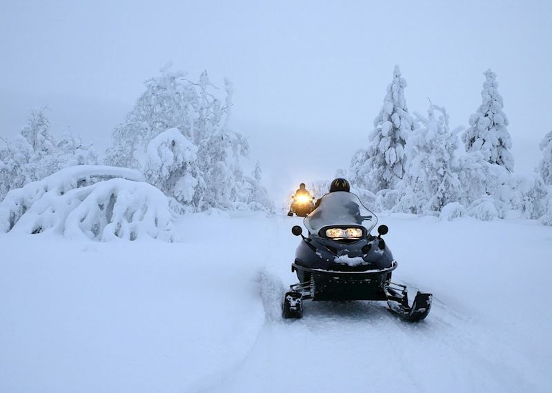 Snowmobiling in Finnish Lapland