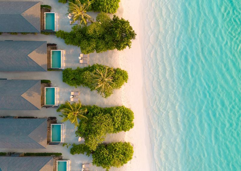 Luxury beach villas on Raa Atoll