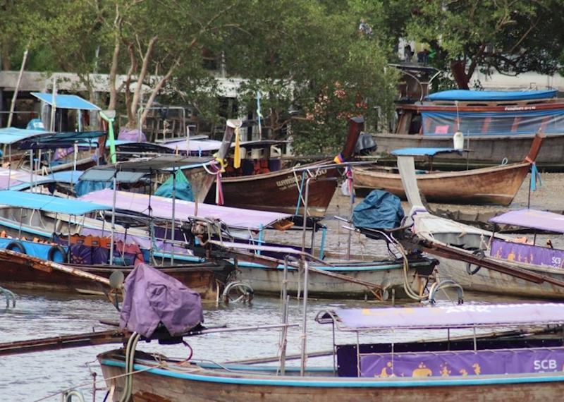 Longtail boats in Krabi