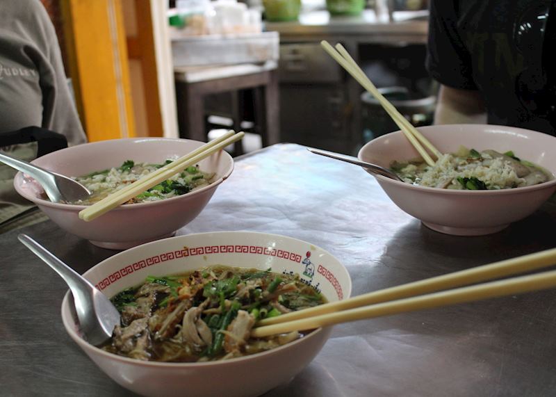 Noodle soup from a Bangkok vendor