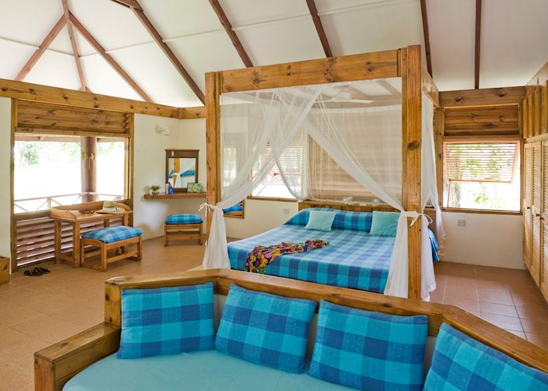 Bungalow bedroom,Bird Island Lodge,Bird Island