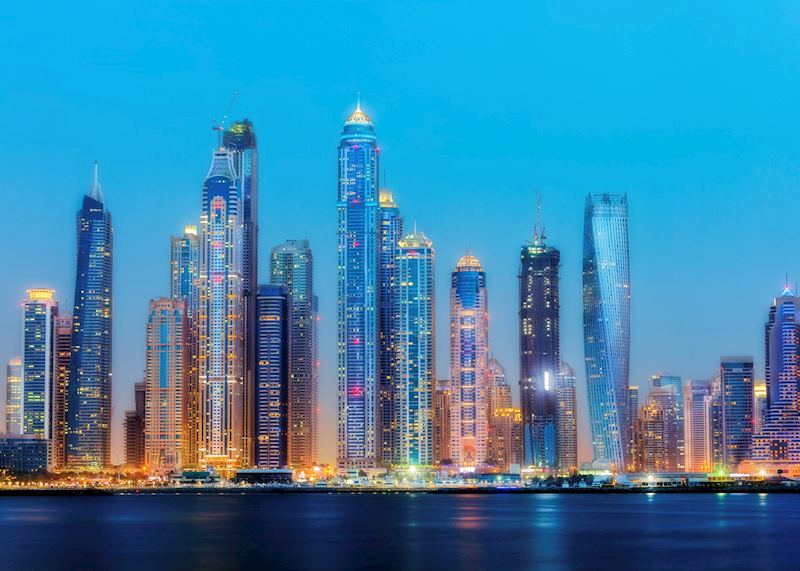 Dubai skyline at dusk