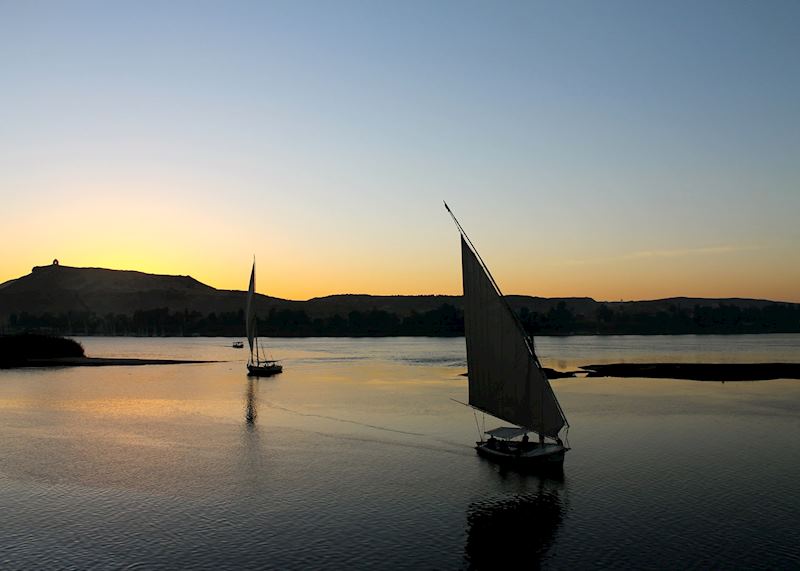 Feluccas on the Nile in Aswan