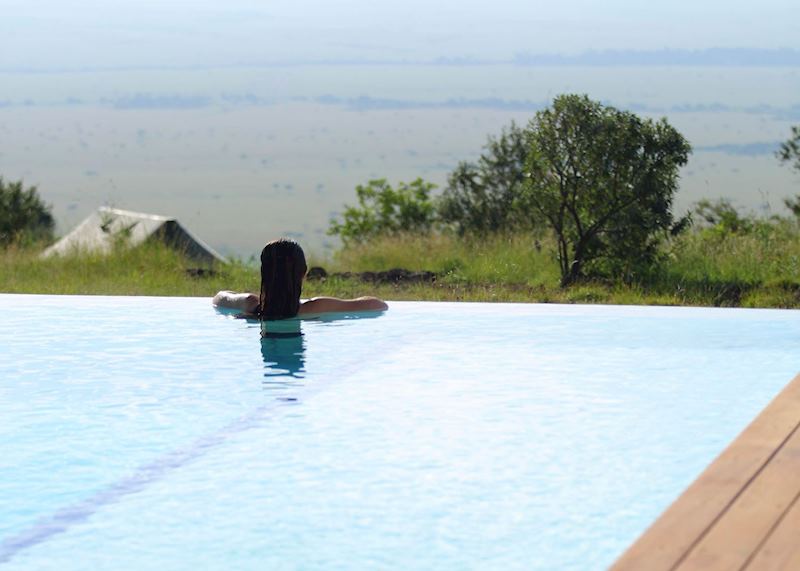 View from the infinity pool, Angama Mara