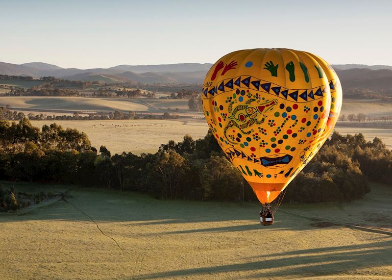 Hot air balloon in Yarra Valley, Australia