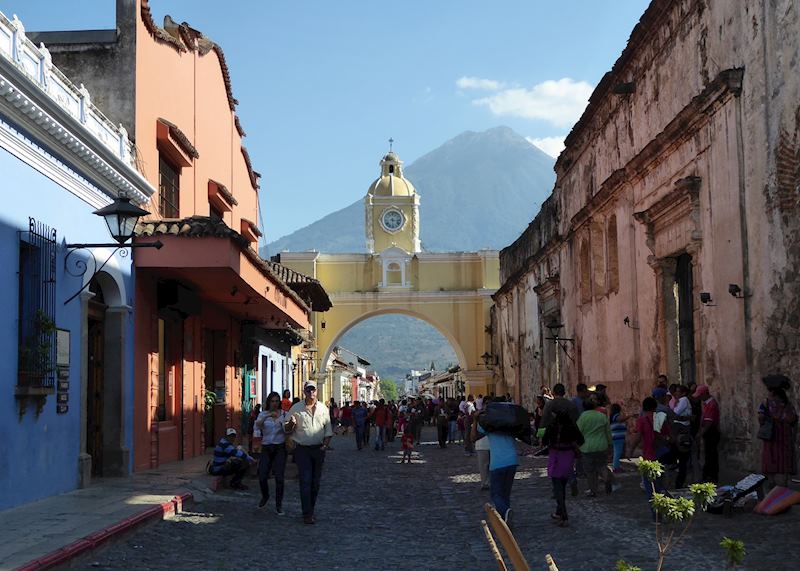 View of El Arco and Agua Volcano, Antigua