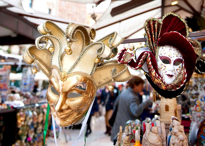 Carnival Masks in Street Market, Verona