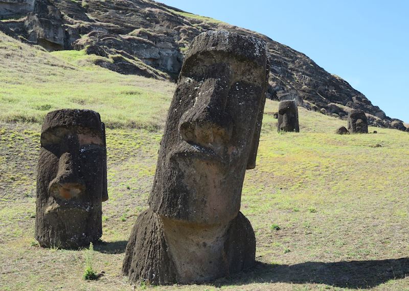 Moai heads, Easter Island