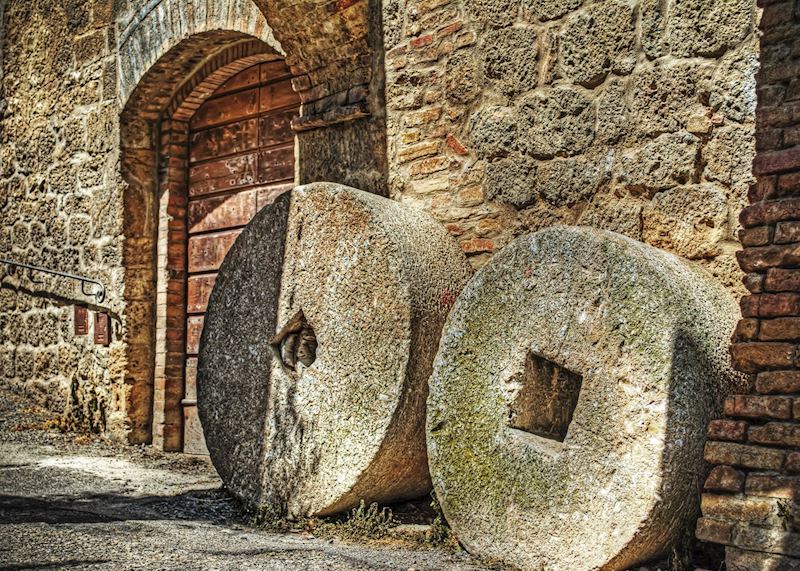 Millstones in San Gimignano, Tuscany
