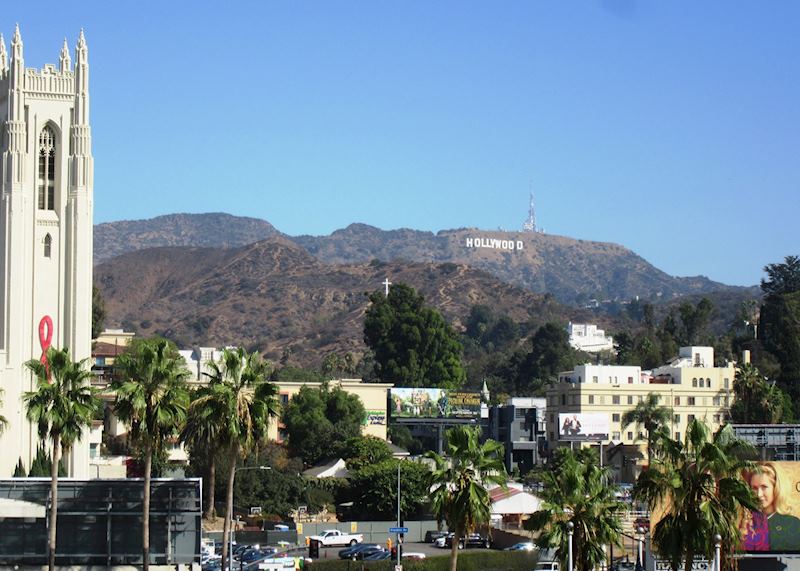 View of Hollywood Sign from Hollywood & Highland Centre, LA California