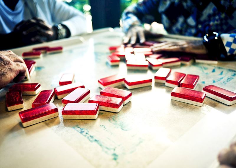 Playing dominoes in Little Havana