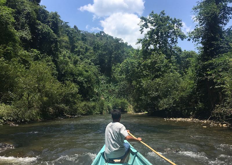 Cruising down the Nam Nern River en route to the Night Safari