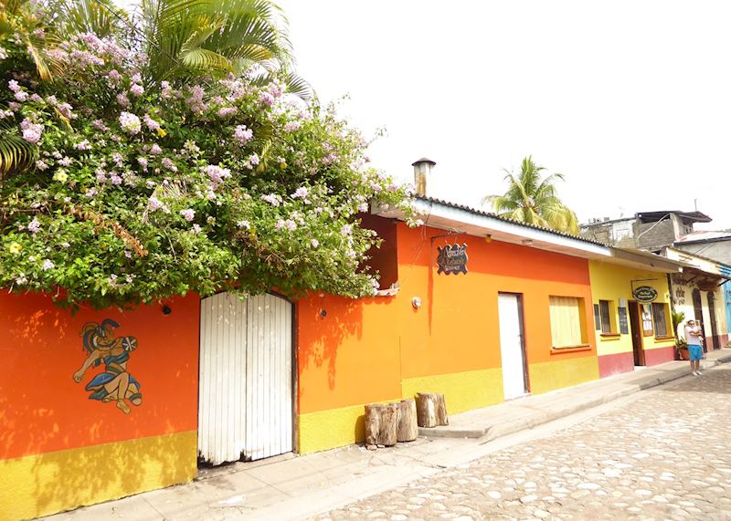 Colourful street in Copán