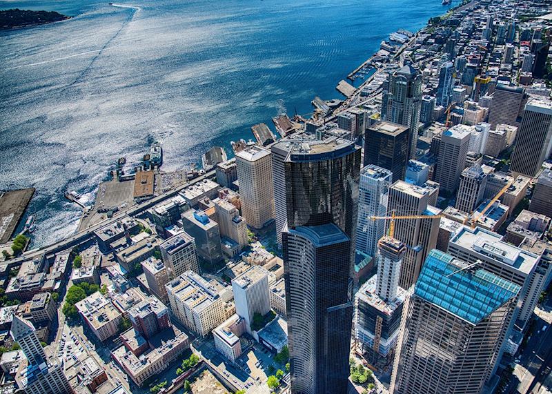 Seattle's Downtown and Waterfront From the Air 